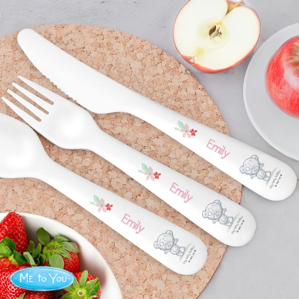 Personalised Tiny Tatty Teddy Woodland Animal 3 Pc Cutlery Set Extra Image 3